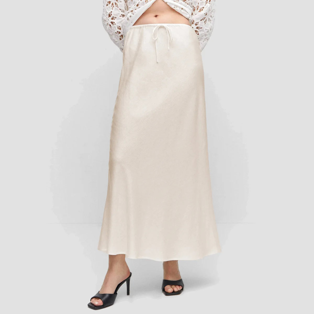 Elegant Flow Satin Skirt