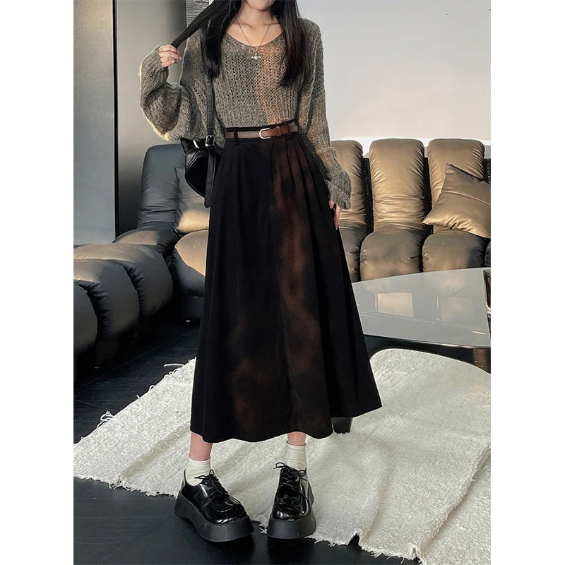 Autumn Vibes Corduroy Skirt