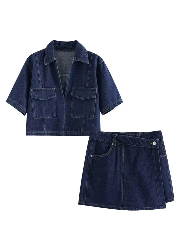 Edgy Elegance Denim Set