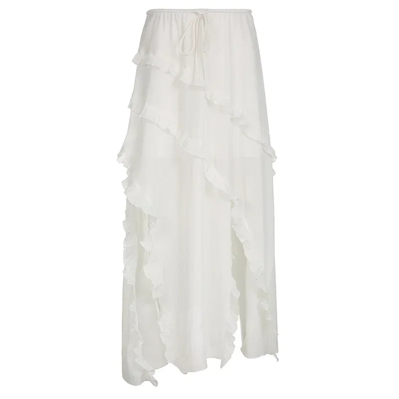 Summer Stroll White Trim Skirt