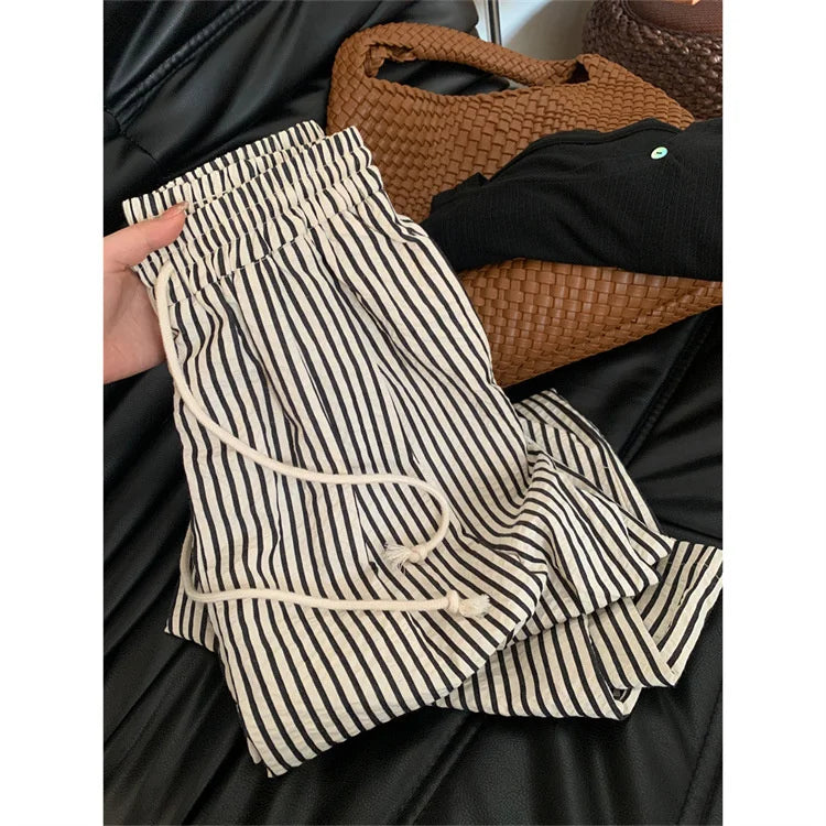 BreezeStripe Wide Leg Pants